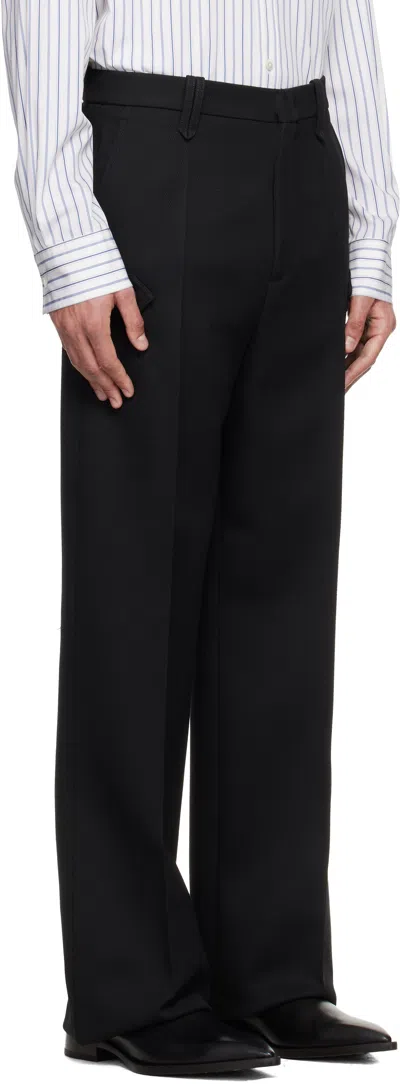 Lanvin Straight-leg Wool Casual Pants In Black