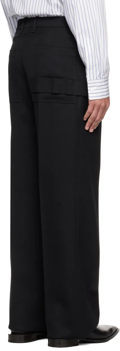 Lanvin Straight-leg Wool Casual Pants In Black