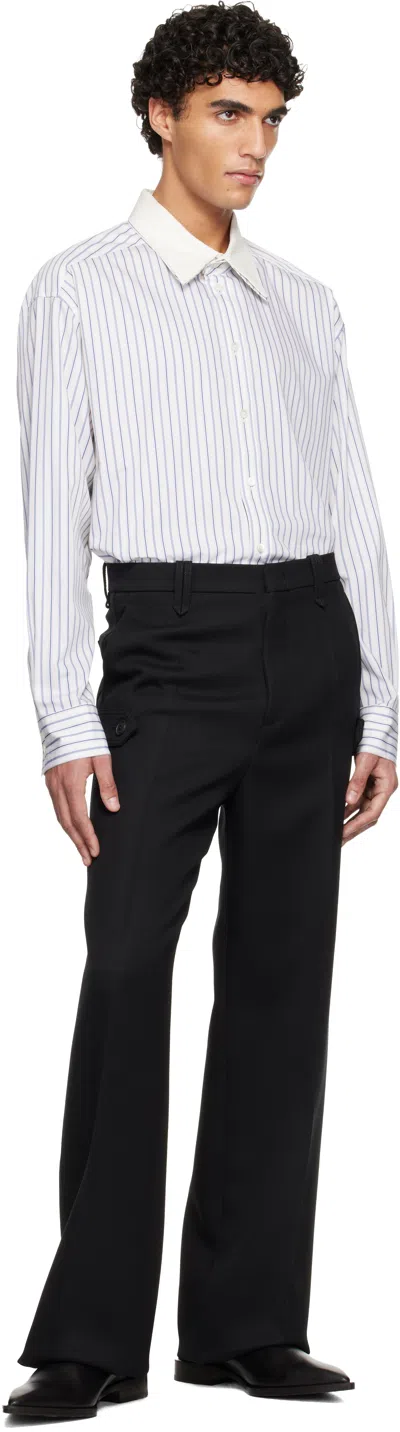 Lanvin Straight-leg Wool Casual Pants In Black