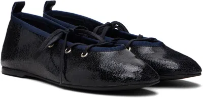 Paloma Wool Navy Pina Ballerina Flats In Black