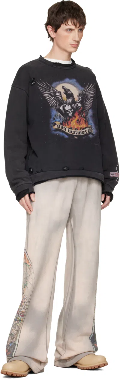 Who Decides War Moon Graphic Distressed Sweatshirt In Animal Print