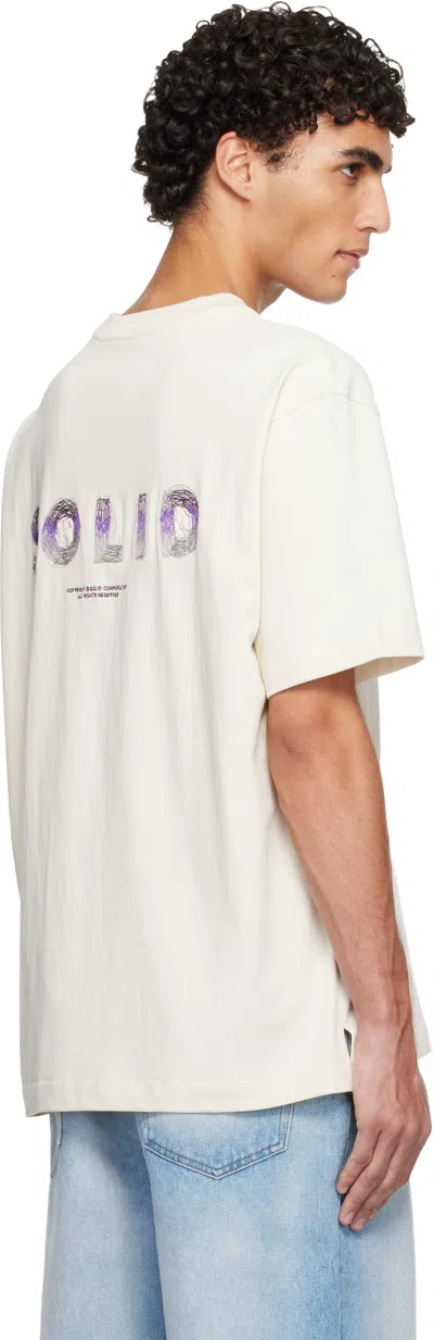 Solid Homme Beige Gradient Doodle Embroidery T-shirt In Multi