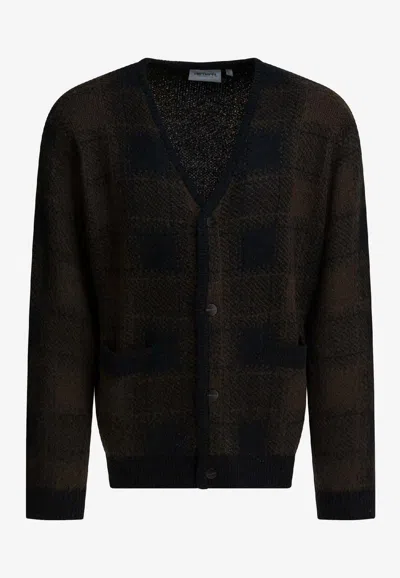 Carhartt Wip Embroidered Acrylic Blend Everson Cardigan In Brown