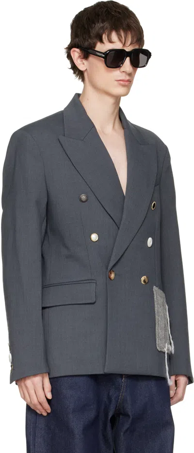 Charles Jeffrey Loverboy Gray Edinburgh Blazer In Green