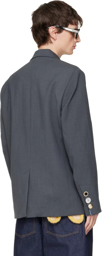 Charles Jeffrey Loverboy Gray Edinburgh Blazer In Green