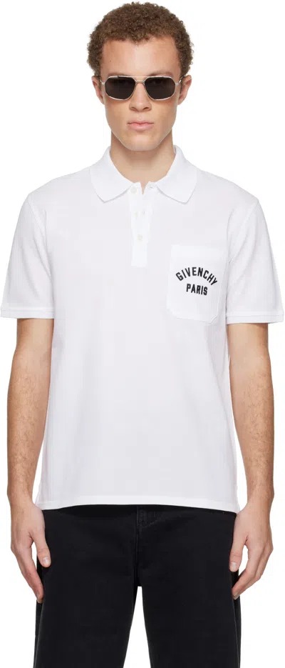 Givenchy Polo Shirt With Short Sleeves And Chest Pocket In White