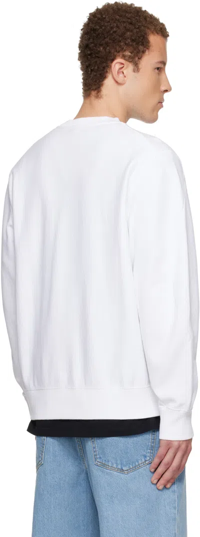 Givenchy White Couture Seam Sweatshirt With Embroidered Logo Men In White