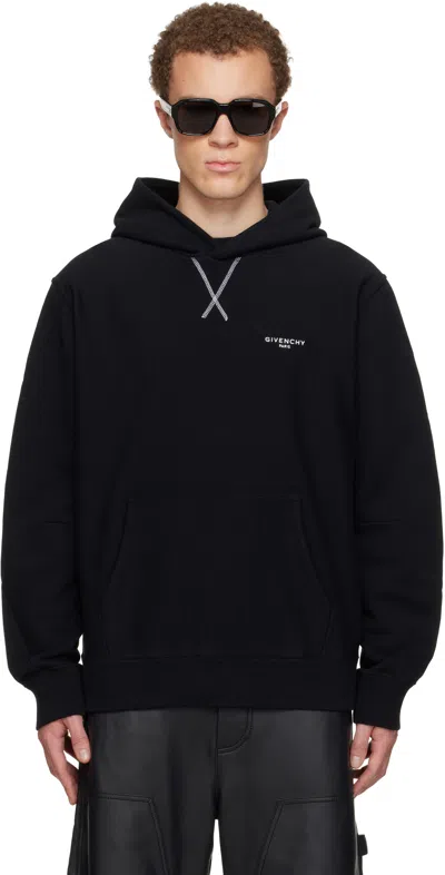 Givenchy Couture Seam Fleece Hoodie With Paris Embroidery Clothing In Black