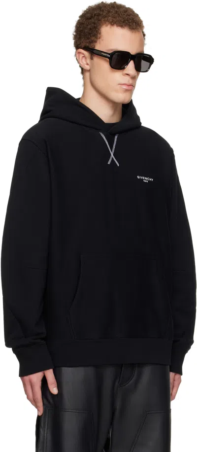 Givenchy Couture Seam Fleece Hoodie With Paris Embroidery Clothing In Black