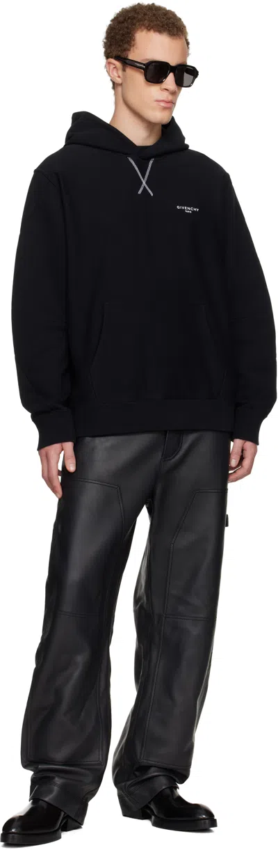 Givenchy Couture Seam Fleece Hoodie With Paris Embroidery Clothing In Black