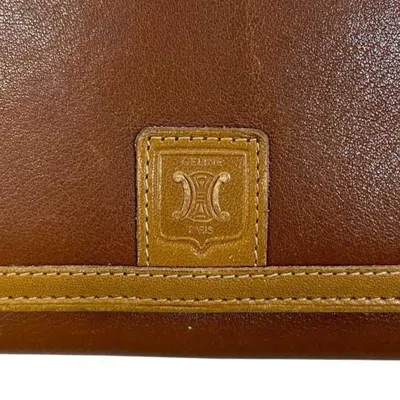 Pre-owned Celine Brown Leather Long Wallet (bi-fold) ()