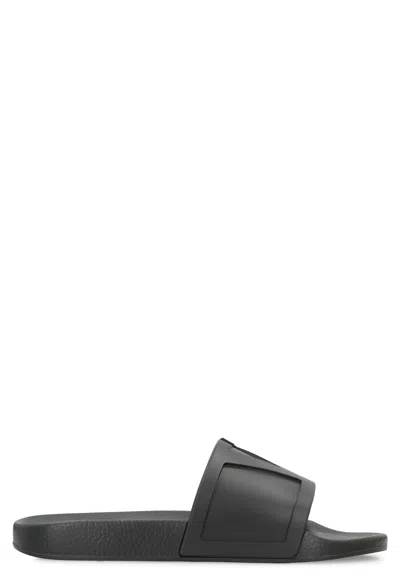 Valentino Garavani Coolside Rubber Slides In Black