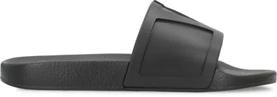 Valentino Garavani Coolside Rubber Slides In Black