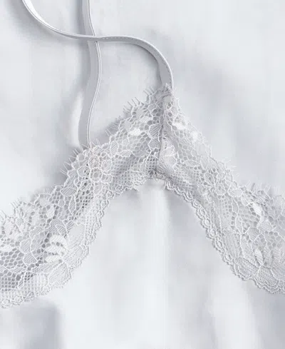 Inc International Concepts Women's Lace-trim Satin Chemise, Exclusively At Macy's In Silver