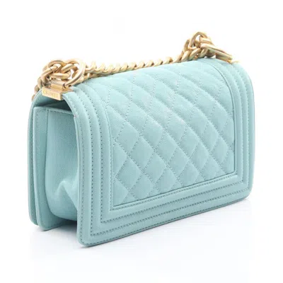 Pre-owned Chanel Blue Grained Calfskin Shoulder Bag ()