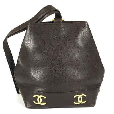 Pre-owned Chanel Blue Grained Calfskin Shoulder Bag ()