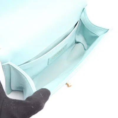 Pre-owned Chanel Blue Grained Calfskin Shoulder Bag ()