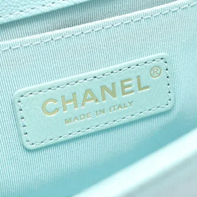 Pre-owned Chanel Blue Grained Calfskin Shoulder Bag ()