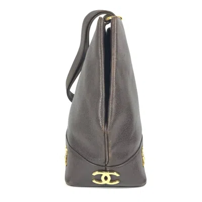 Pre-owned Chanel Blue Grained Calfskin Shoulder Bag ()