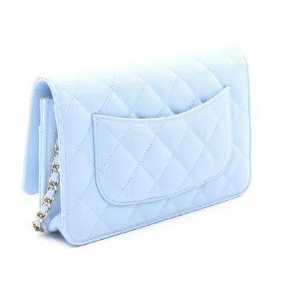 Pre-owned Chanel Blue Grained Calfskin Shoulder Bag ()
