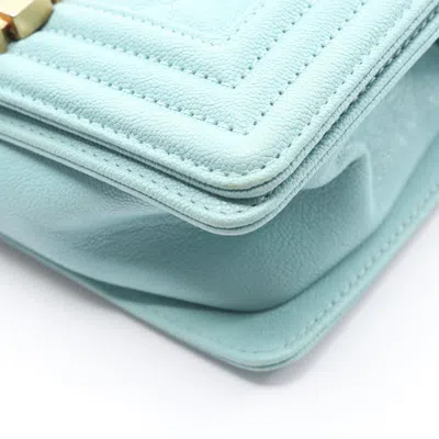 Pre-owned Chanel Blue Grained Calfskin Shoulder Bag ()