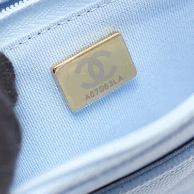 Pre-owned Chanel Blue Grained Calfskin Shoulder Bag ()