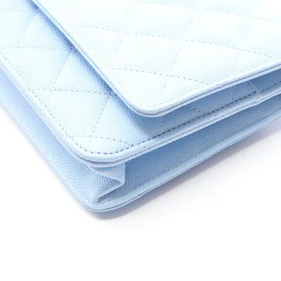 Pre-owned Chanel Blue Grained Calfskin Shoulder Bag ()