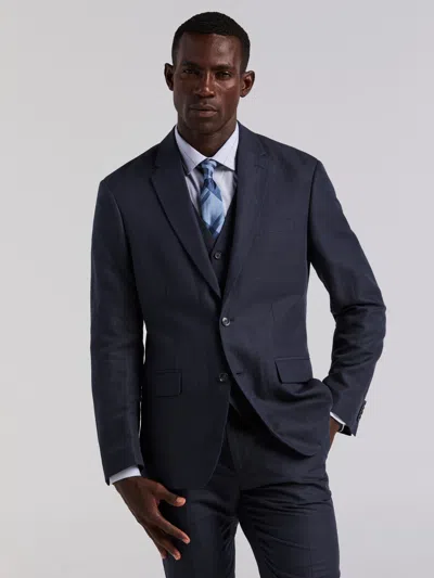 Perry Ellis Men's Linen Blend Herringbone Suit Jacket In Blue