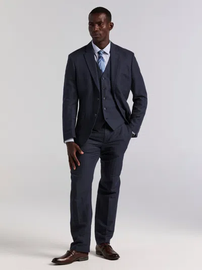 Perry Ellis Men's Linen Blend Herringbone Suit Jacket In Blue
