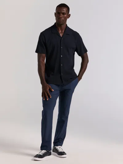 Perry Ellis Men's Vertical Stripe Jacquard Button Front Polo In Blue
