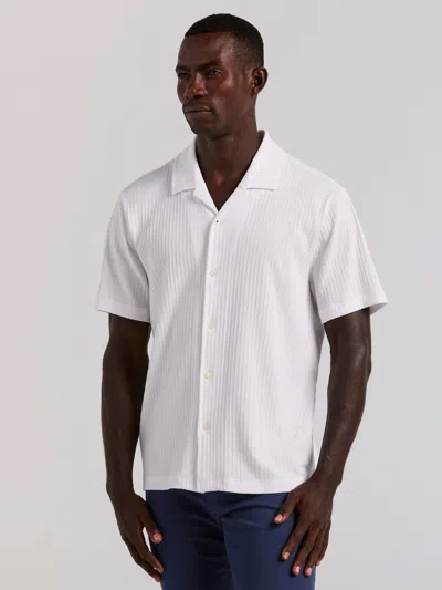 Perry Ellis Men's Vertical Stripe Jacquard Button Front Polo In Blue