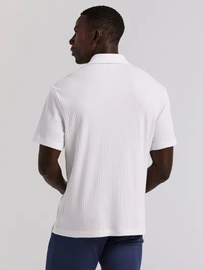 Perry Ellis Men's Vertical Stripe Jacquard Button Front Polo In Blue