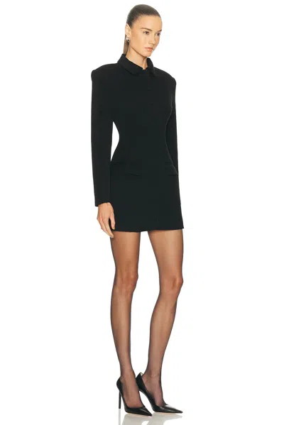 Aexae Wool Contoured Collar Mini Dress In Black