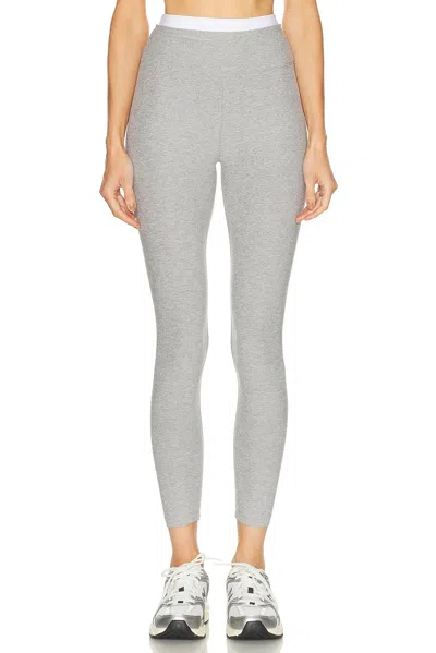 Beyond Yoga Spacedye Layered High Waisted Midi Legging In Silver