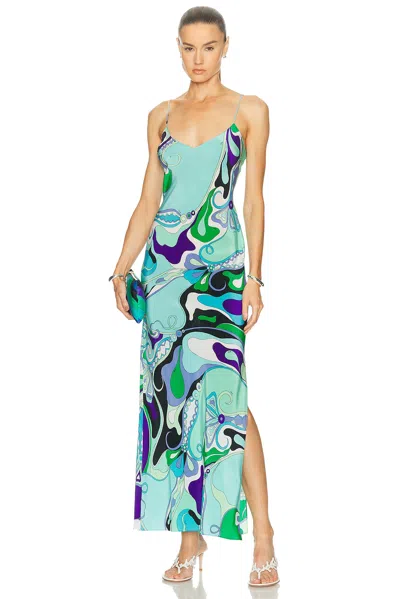 Pucci V-neck Maxi Dress In Multi