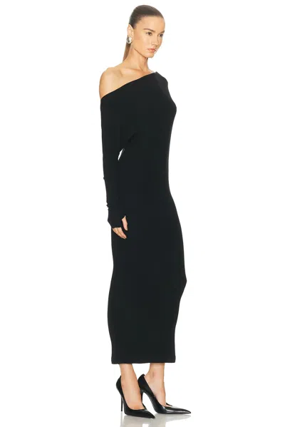 Enza Costa Silk Jersey Slouch Dress In Black In Multi