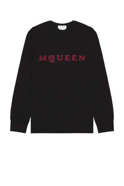 Alexander Mcqueen Embroidered Sweatshirt In Black