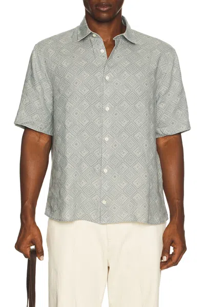 Frescobol Carioca Castro Linen Shirt In Gray