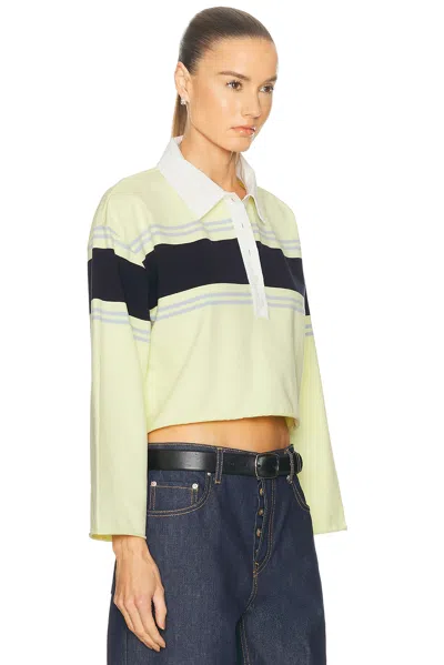 Re/done Cut Off Rugby Polo Top In Multi