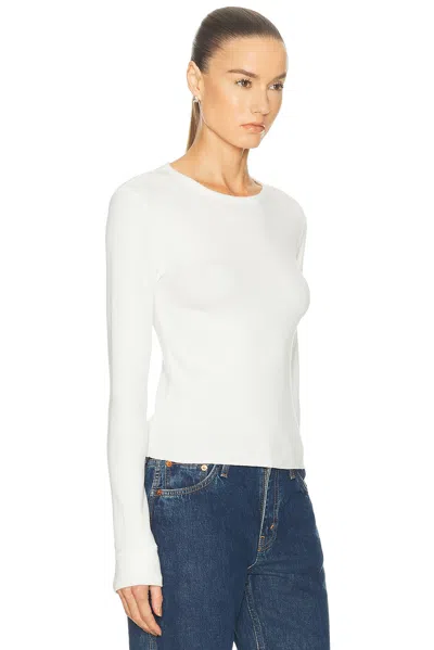 Re/done Baby Waffle Long Sleeve Top In White