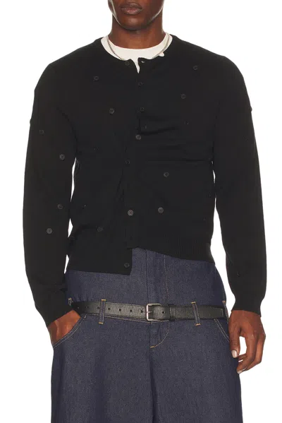 Spencer Badu Button Cardigan In Black