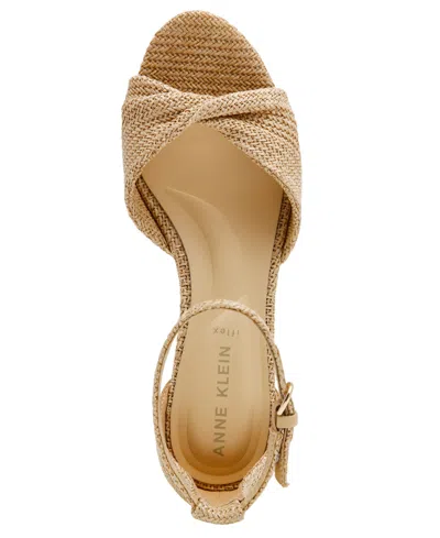 Anne Klein Whitby Ankle Strap Slide Sandal In Brown