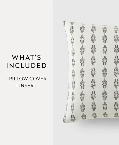 Ienjoy Home Elegant Pattern Decorative Pillow, 20" X 20" In White