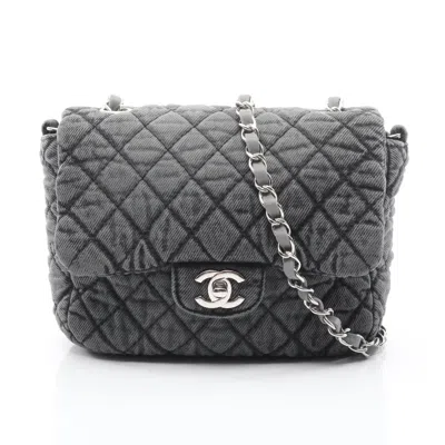 Pre-owned Chanel Gray Denim Shoulder Bag ()