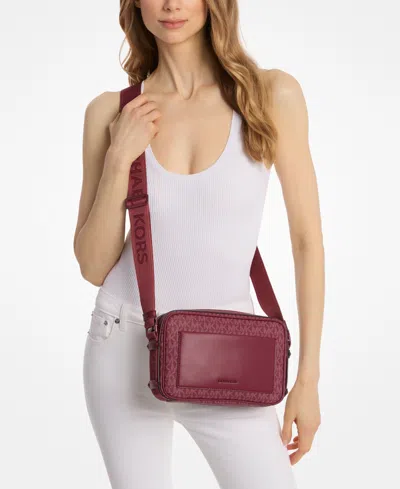 Michael Kors Michael  Maeve East West Pocket Crossbody In Burgundy