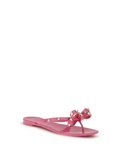 Valentino Multicolor Pvc Flat Sandals In Pink