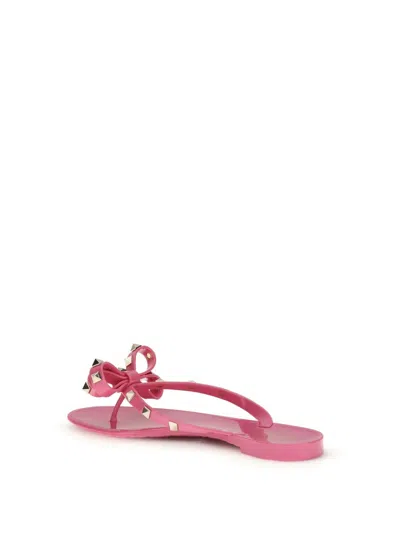 Valentino Multicolor Pvc Flat Sandals In Pink