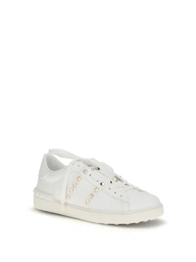 Valentino Garavani Valentino Rockstud Untitled Leather Sneaker In White
