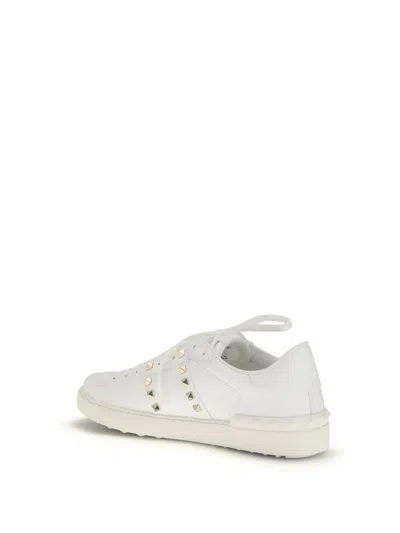 Valentino Garavani Valentino Rockstud Untitled Leather Sneaker In White