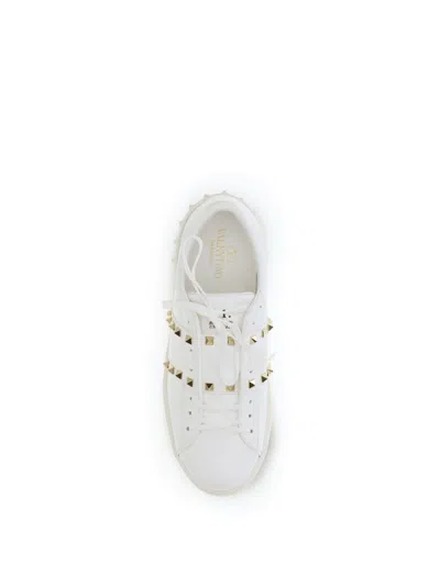 Valentino Garavani Valentino Rockstud Untitled Leather Sneaker In White